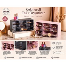 Marvielle 8 Bölmeli Çekmeceli Takı Düzenleyici – Kompakt ve Pratik Tasarım - Makyaj & Takı Organizeri