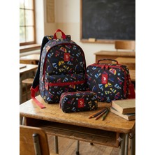 U.S. Polo Assn. Unisex Okul Sırt Çantası Seyahat Günlük Çanta Beslenme Çantası Kalemlik 3'lü Set PLCAN26001-007