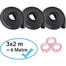 Marvielle Siyah Kauçuk Kenar Koruyucu 6 Metre (3 Adet) - Koruyucu ve Kilit