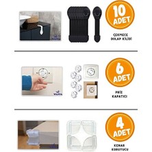 Marvielle Bebek Güvenlik Seti, Priz ve Mobilya Koruyucu, 10 Parça Güvenlik Aksesuarı - Koruyucu ve Kilit