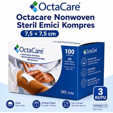 Octacare Nonwoven Steril Emici Kompres 7,5×7,5 cm Kutulu (3 Kutu)