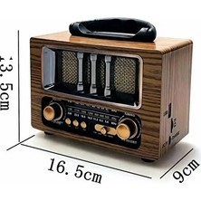 Marvielle Taşınabilir Bluetooth Radyo ve Hoparlör - Şarjlı, Sd ve USB Girişli, Mini T - Nostaljik Radyo