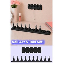 Marvielle Nail Art Seti ve Takı Askılığı, Çok Amaçlı Makyaj Masası Organizeri - Makyaj & Takı Organizeri