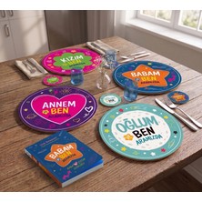 Nesnel Gift Babam ve Ben Aramızda 30CM Supla ve 9cm Bardak Altlığı Seti Uv Baskı Mdf