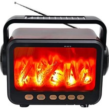 Marvielle Şömine Temalı Bluetooth Hoparlör ve Fenerli Mp3 Çalar, Nostaljik Görünüm - Nostaljik Radyo