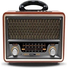Marvielle Ahşap Görünümlü ve Bluetooth Hoparlör - Nostaljik Radyo