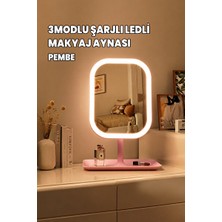 Marvielle Şarjlı LED Makyaj Aynası - 3 Modlu Işıklandırma ve Taşınabilirlik - Makyaj & Takı Organizeri