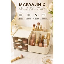 Marvielle Iki Çekmeceli Çok Bölmeli Makyaj Organizeri, 7 Bölmeli, Masaüstü Kullanımın - Makyaj & Takı Organizeri