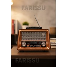 Marvielle Büyük Ahşap Eskitme Görünümlü Kumandalı Retro Radyo - Nostaljik Radyo