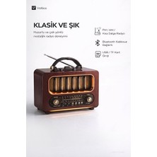 Marvielle Retro Ahşap Tasarımlı Radyo: USB ve Tf Kart Destekli, Taşınabilir - Nostaljik Radyo