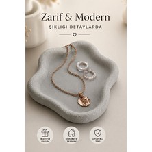 Marvielle Organik Formlu Modern Takı Tabağı - Yüzük ve Kolye Düzenleyici - Makyaj & Takı Organizeri