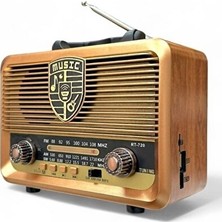 Marvielle Retro Solar Enerjili Bluetooth Radyo ve Müzik Kutusu - Nostaljik Radyo