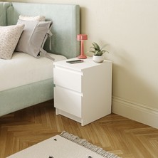 Eco Room Leon Komodin - Beyaz - 50X40X35 cm