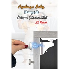 Marvielle Manyetik Gizli Dolap Kilidi - Çift Kilitli ve Anahtarlı Güvenlik - Koruyucu ve Kilit