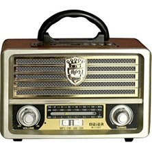 Marvielle Ahşap Görünümde Fm Radyolu Bluetooth Müzik Çalar, Şık ve Kullanışlı Tasarım - Nostaljik Radyo
