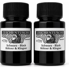 Sanathobi Rohrer&klingner 770 Siyah Çizim Mürekkebi Orj. Dolum, Çizim, Kaligrafi, Hat 28ML-2 Ad