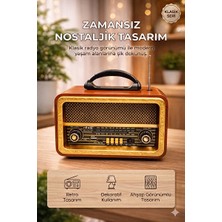 Marvielle Güçlü Sesli Retro Nostaljik Hoparlör, USB ve Tf Kart Destekli Taşınabilirli - Nostaljik Radyo