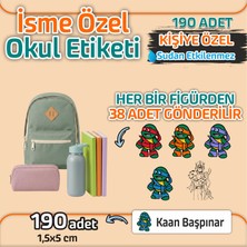 Kapbirhediye Okul Etiketi Isme Özel Kalem Defter Etiketi Kaplumbağa 3 Temalı 190 Adet