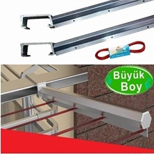 Marvielle Ayarlanabilir Kare Alüminyum Balkon Kızaklı Çamaşır Askısı - Esnek ve Güçlü - Çamaşır Kurutmalık