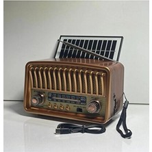 Marvielle Güneş Enerjili Retro Radyo ve Mp3 Çalar, USB ve Sd Kart Desteği - Nostaljik Radyo
