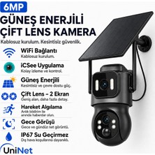 Uninet Wifi Solar Güvenlik Kamerası – Güneş Panelli, Gece Görüşlü, Hareket Algılamalı, Çift Yönlü Ses Özellikli
