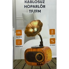 Marvielle Mini Gramofon Görünümlü Retro Bluetooth Hoparlör, Yüksek Sesli - Nostaljik Radyo
