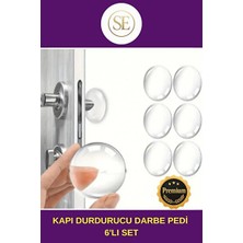 Marvielle Şeffaf Mobilya Kapı Durdurucu Pedi 6'lı Set - Koruyucu ve Kilit