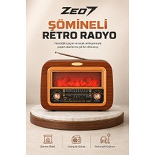 Marvielle Şömineli Retro Radyo ile Nostaljik Müzik ve Radyo Keyfi - Nostaljik Radyo