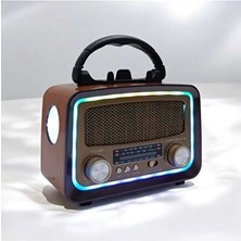Marvielle LED Işıklı Bluetooth ve Müzik Çalar - Nostaljik Radyo