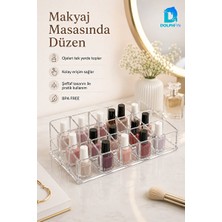 Marvielle Oje ve Kozmetik Düzenleyici, Şeffaf Plastik, 22X13X6 cm Boyutlarında - Makyaj & Takı Organizeri