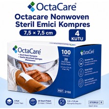Octacare Nonwoven Steril Emici Kompres 7,5×7,5 cm Kutulu (4 Kutu)