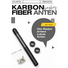 Marvielle Siyah Universal Karbon Fiber Oto Radyo Anteni Çubuğu ile Güçlü Sinyal - Oto Anten