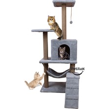 Marvielle Hamaklı ve Yuvalı Çok Katlı Kedi Oyun Evi, Çok Amaçlı Tırmalama ve Dinlenme - Kedi Tırmalaması