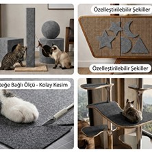 Marvielle Yapışkanlı Füme Kedi Tırmalama Halısı - 50X100 cm Pratik ve Koruyucu - Kedi Tırmalaması