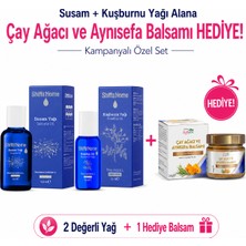 Shiffa Home Susam+Kuşburnu Yağı Alana Çay Ağacı ve Aynısefa Balsamı Hediye | Kuru Ciltlere Özel Cilt Bakım Seti