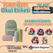 Kapbirhediye Okul Etiketi Isme Özel Kalem Defter Etiketi Deniz Kızı 3  Temalı 190 Adet