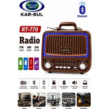 Marvielle LED Işıklı Çok Fonksiyonlu Müzik Çalar Radyo - Nostaljik Radyo