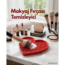 Marvielle Kalp Şeklinde Fırça ve Kozmetik Temizleme Standı ile Pratik Kullanım - Makyaj & Takı Organizeri