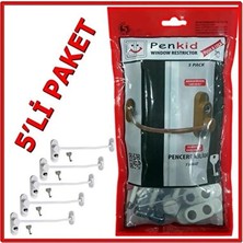 Marvielle Çocuk Güvenlik Pencere Kilidi - Anahtarlı Çelik Halatlı 5'li Paket - Koruyucu ve Kilit