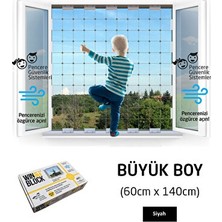 Marvielle Büyük Boy Siyah Pencere Güvenlik Ağı, Çocuklar Için Güvenli Koruma - Koruyucu ve Kilit