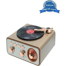 Marvielle Metalik Retro Plak Görünümlü Bluetooth Hoparlör - Nostaljik Radyo