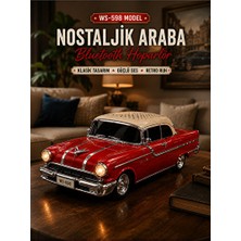 Marvielle Retro Tarzda Amerikan Araba Tasarımlı Bluetooth Hoparlör, Fm Radyo Destekli - Dekoratif Obje ve Biblo