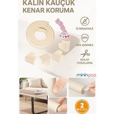 Marvielle Esnek Kauçuk Köşe Koruyucu, 2 Metre, 4 Adet, Krem Renkli - Koruyucu ve Kilit