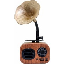 Marvielle Mini Nostaljik Gramofon Radyo Bluetooth Hoparlör, Yüksek Ses Kalitesi - Nostaljik Radyo