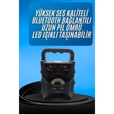 Marvielle Işıklı Bluetooth Taşınabilir Hoparlör, Yüksek Ses ve Kaliteli Radyo Özelliğ - Dijital Ürünler