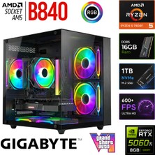 Xaser Apex X70 Ryzen 5 7500F/8GB RTX5060 Ti/1tb M.2 Nvme SSD/16GB Ddr5 Siyah-Gaming Oem Oyuncu Paket