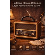 Marvielle Ahşap Görünümlü ve Çok Fonksiyonlu Müzik Kutusu - Nostaljik Radyo