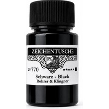 Sanathobi Rohrer&klingner 770 Siyah Renk Çizim Mürekkebi Orj. Dolum, Kaligrafi, Hat, Çizim 28ML-1 Ad