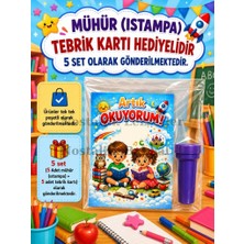 Nostaljik Lezzetler Okumayı Yeni Öğrenen Öğrencilere 5 Set 1. Sınıf Hatırası Mühür (Istampa) Tebrik Kartı Hediyeli