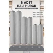 Ogmiva 6 Adet Halı Hurcu Seti Gri Renk Büzgülü Halı Saklama Çantası Toz ve Neme Karşı Koruyucu